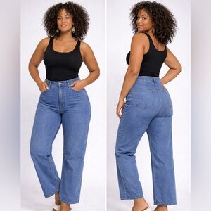 Vintage Wrangler High Rise Jeans 90s Straight Leg Blue Denim